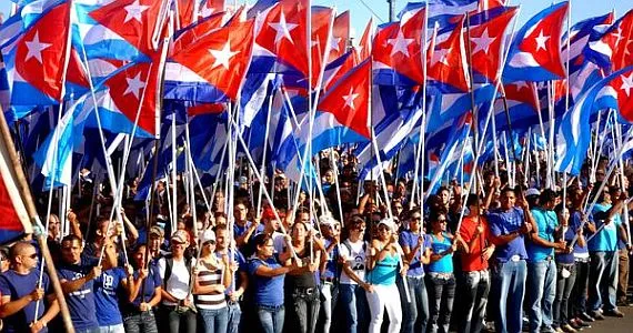 flags, parade, cuba, human, rights