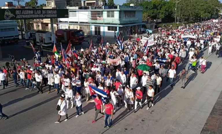 Holguin, people, march, solidarity, palestine