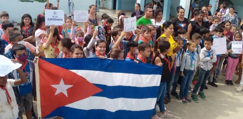 niños, reclamo, bloqueo, económico, financiero, comercial, Gobierno, EE.UU., pueblo cubano, Cuba