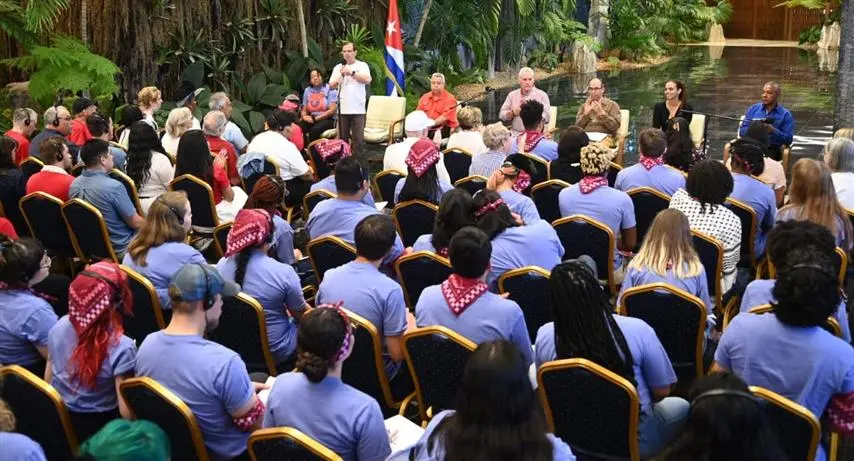 conversación, líderes solidarios estadounidenses, EE.UU., presidente Miguel Díaz-Canel, Cuba