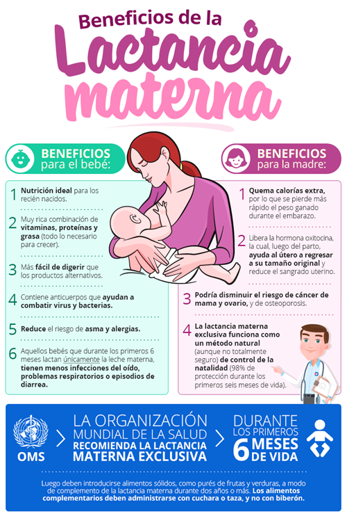 Infografía, beneficios lactancia materna
