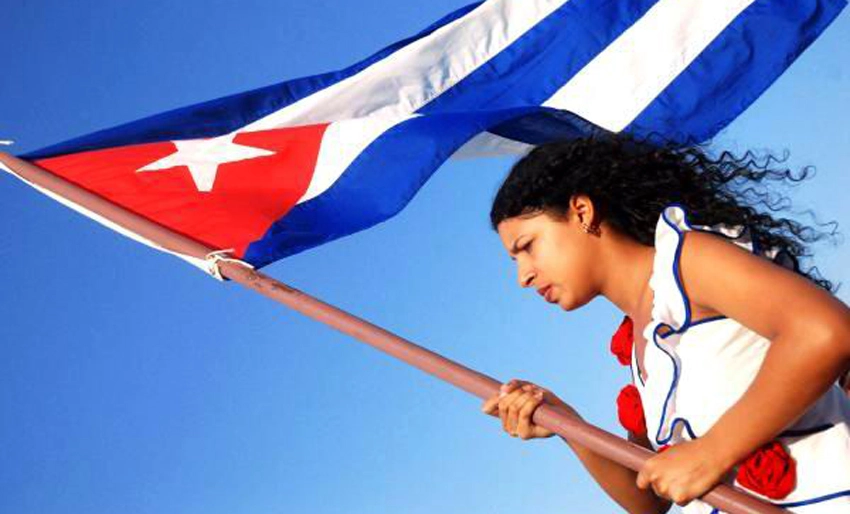 Bandera cubana, mujer