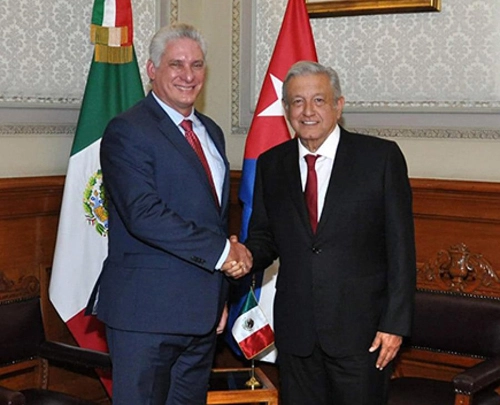 Miguel Díaz-Canel y Manuel López Obrador