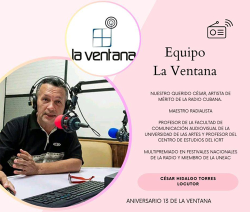 Promoción de La Ventana, programa radial de la emisora Radio Angulo, Holguín.