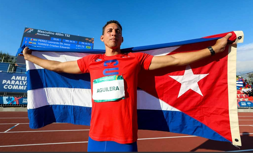 Jabalinista holguinero, Ulises Agulera, medallista, VII Juegos Parapanamericanos Santiago 2023