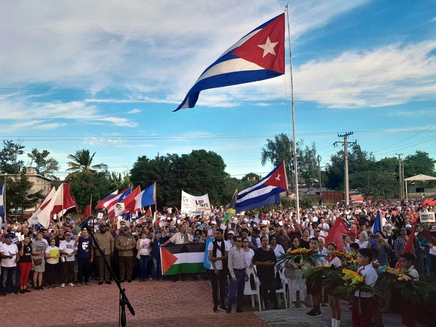 pueblo holguinero, homenaje a mártires, solidaridad, pueblo palestino