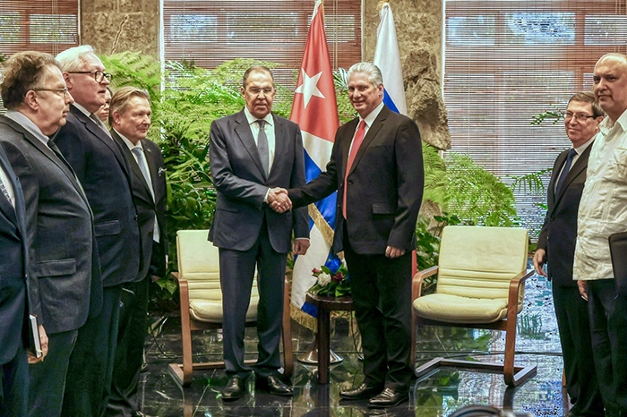 conversación, Miguel Díaz-Canel, presidente, República de Cuba, Serguéi Lavrov, canciller de Rusia, visita de trabajo, Cuba