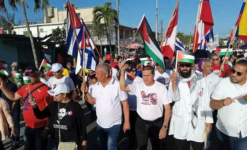 Marcha solidaria, Holguín, causa palestina