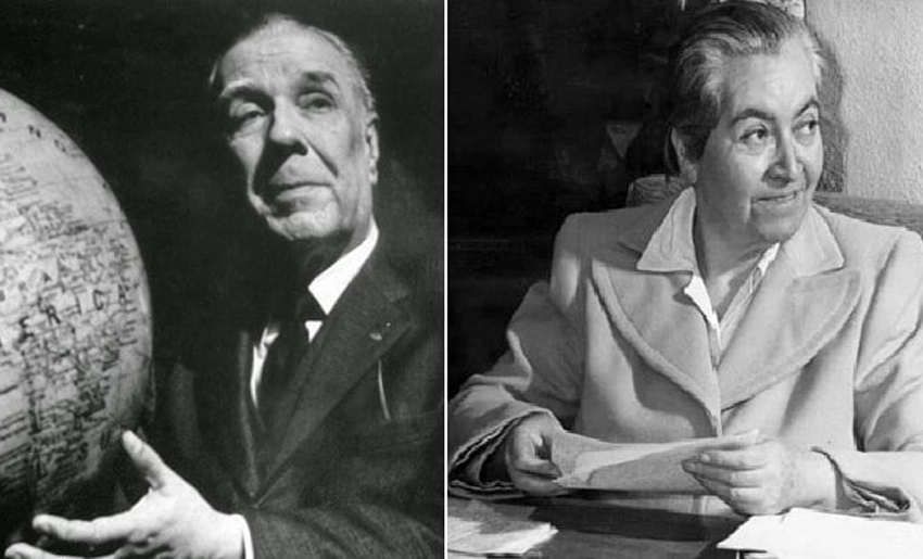 Jorge Luis Borges y Gabriela Mistral, poetas