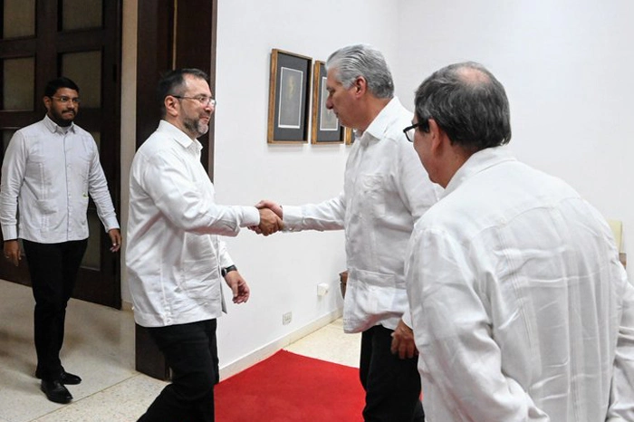 visita oficial, canciller venezolano, Yvan Gil, recibimiento, Miguel Díaz-Canel, La Habana, Cuba