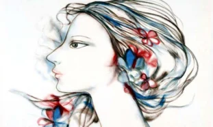 Rostro de mujer, dibujo,Servando Cabrera Moreno