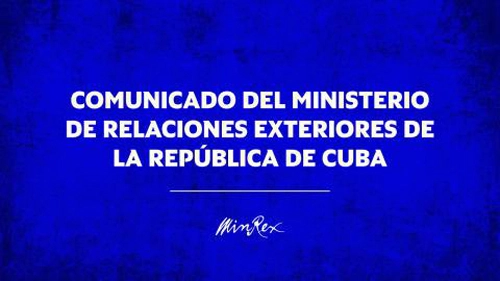 Comunicado, MINREX, Cuba