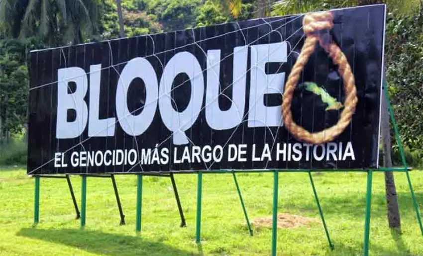 cartel q dice cuba-bloqueo-genocidio