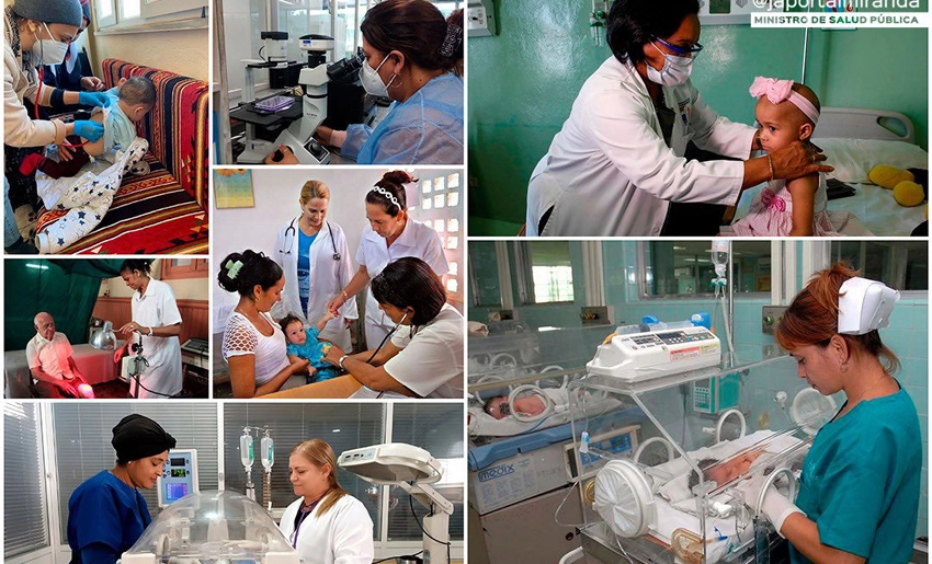 Collage trabajadores de la salud, Cuba