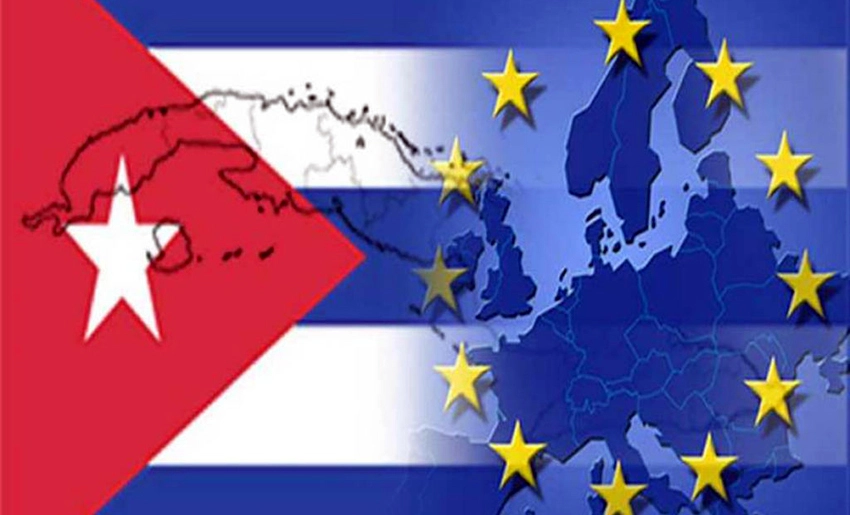 Banderas de Cuba y Unión Europea