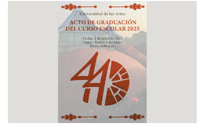 Post de la Universidad de las Artes (ISA) por su graduación número 44