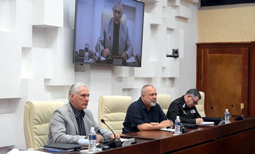 Díaz-Canel en reunión contra el delito
