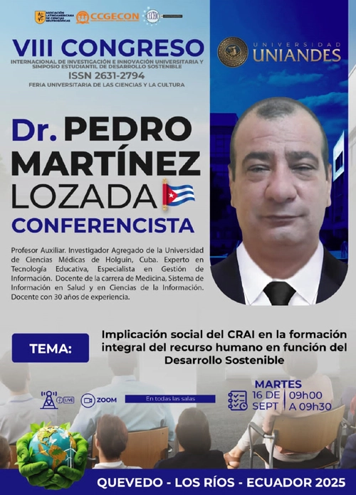 Delegado holguinero a Congreso Internacional de Investigación e Innovación Universitaria