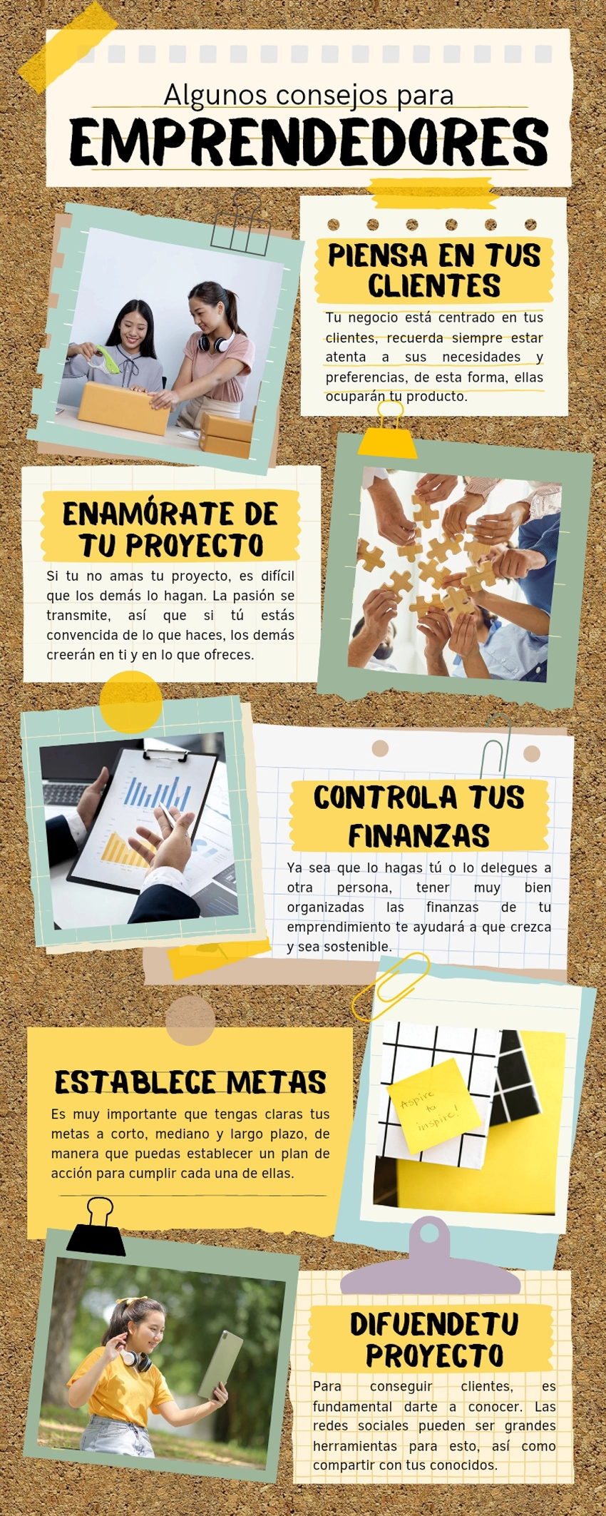 Infografía consejos para emprendedores