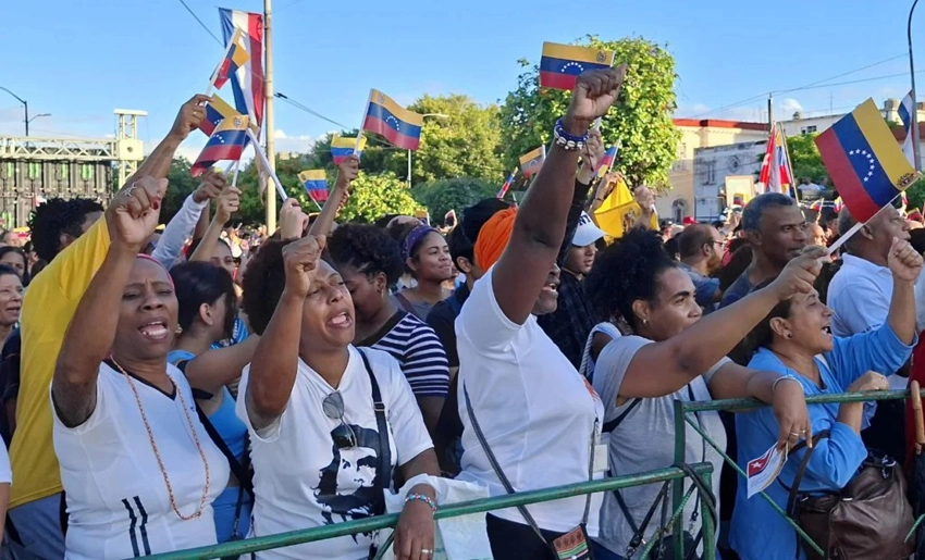 Acto en apoyo a Venezuela, Cuba