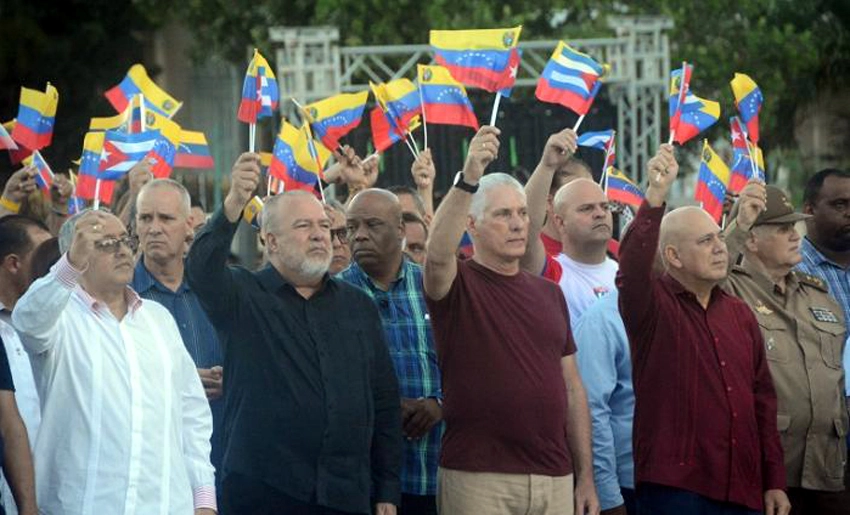 Acto, solidaridad, Venezuela, Cuba
