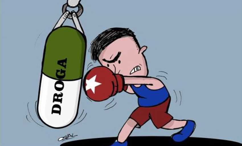 caricatura, lucha contra las drogas, Cuba