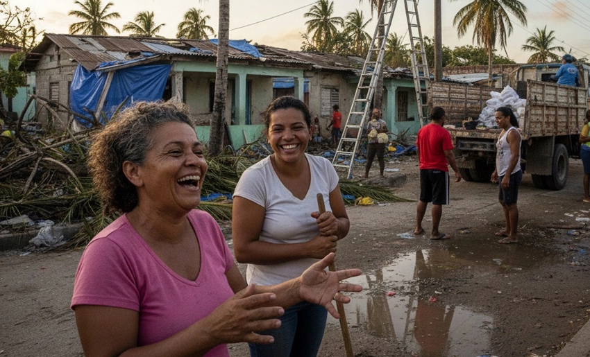 Imagen generada con IA trs paso de huracán Melissa