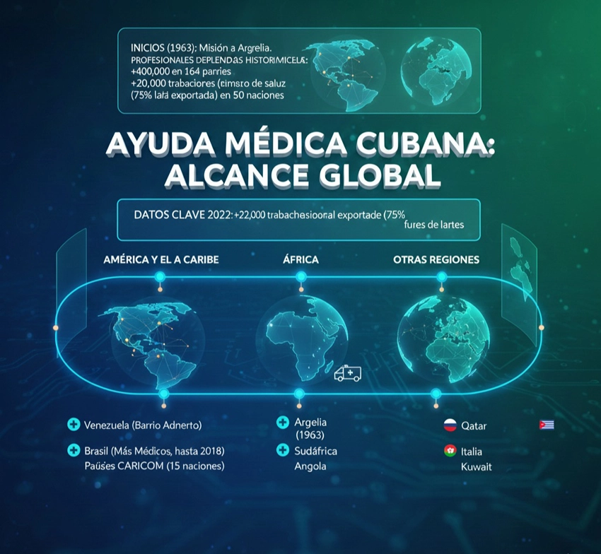 Infografía colaboración médica cubana