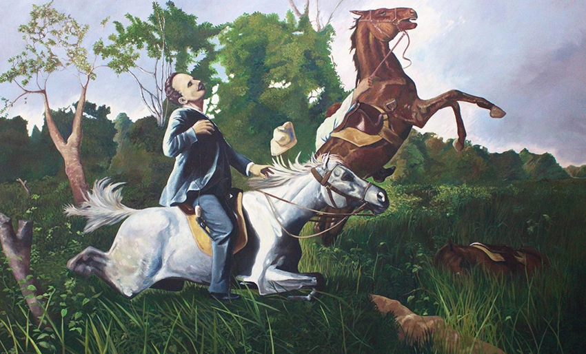 Representación de la caída en combate de José Martí