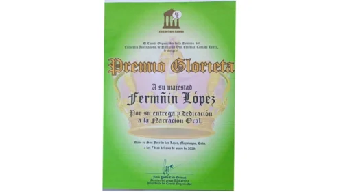 premio, Glorieta, Fermín López, VII Contada Lajera, cultura, diploma 
