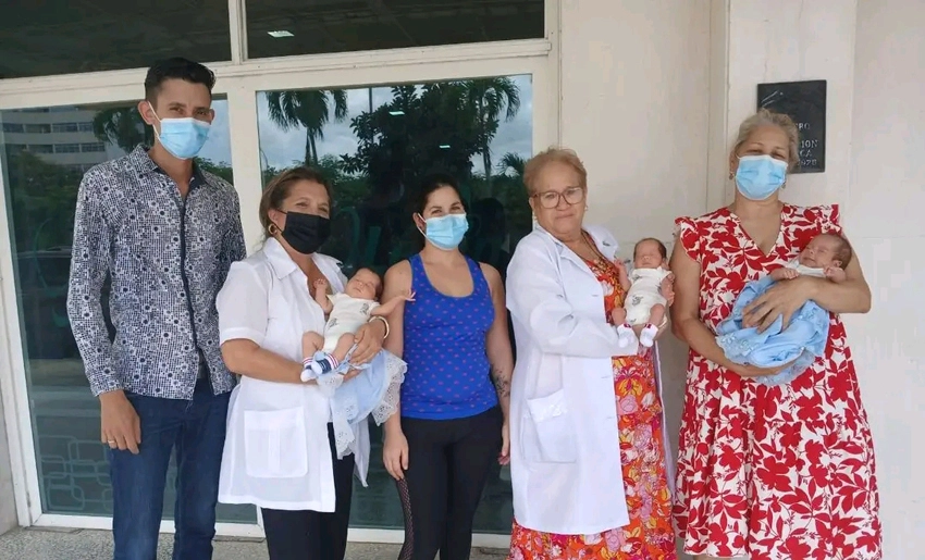 Alta médica de trillizos en Holguín